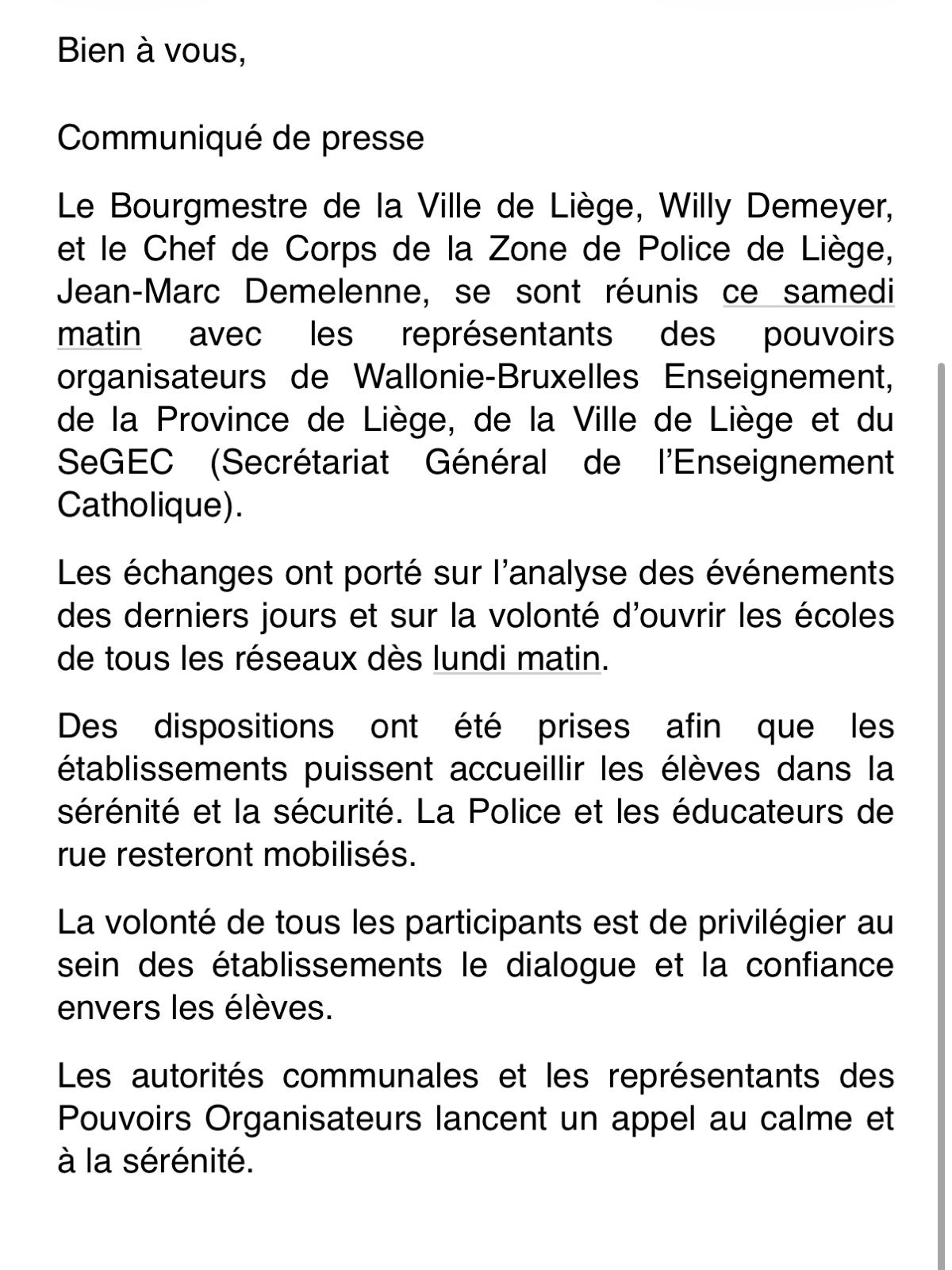 communiqué de presse